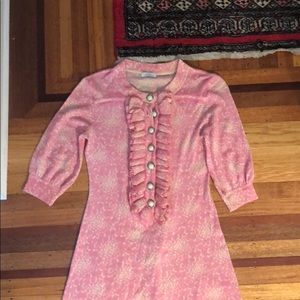 Shoshanna pink knit dress